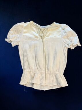 S’EDGE Crinkle Cotton Satin Top Size XS